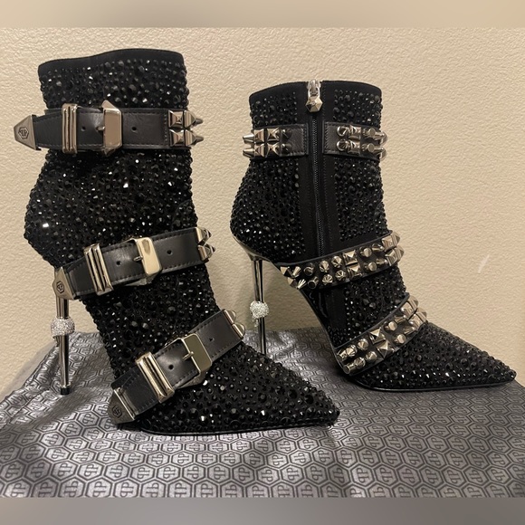 Philipp Plein Shoes - LIMITED EDITION Philipp Plein Black Crystal Boots